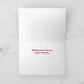 ピンク色のバブルラップパターン引っ越し祝いパーティー 招待状 (内部)