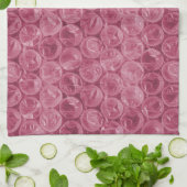ピンク色のバブルラップパターン キッチンタオル (折り畳み)