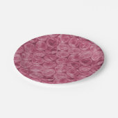 ピンク色のバブルラップパターン ペーパープレート (アングル)