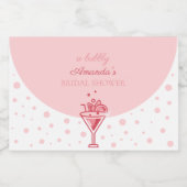 ピンク色のバブル：エレガンスかわいらしおもしろいブライダルシャワー スパークリングワインラベル (シングルラベル)