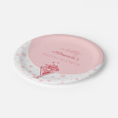 ピンク色のバブル：エレガンスかわいらしおもしろいブライダルシャワー ペーパープレート (アングル)