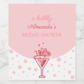 ピンク色のバブル:エレガンスかわいらしおもしろいブライダルシャワー ワインラベル (シングルラベル)