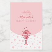 ピンク色のバブル:エレガンスかわいらしおもしろいブライダルシャワー ワインラベル (シングルラベル)