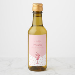 ピンク色のバブル：エレガンスかわいらしおもしろいブライダルシャワー ワインラベル