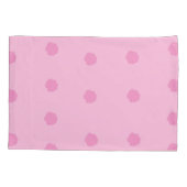 ピンク色のバラがピンクのリバーシブル 枕カバー (裏面)