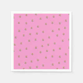 ピンク色のバラがピンク スタンダードカクテルナプキン