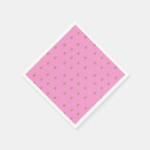 ピンク色のバラがピンク スタンダードカクテルナプキン (角)