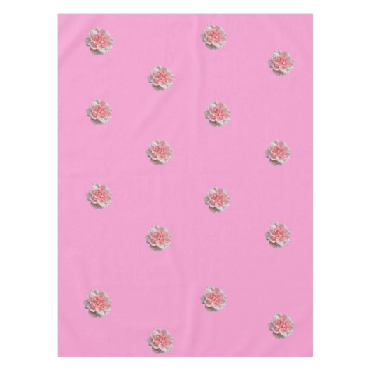 ピンク色のバラがピンク テーブルクロス (正面)