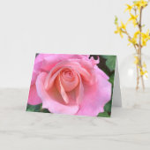 ピンク色のバラが近い カード (黄色い花)