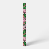 ピンク色のバラの花と金魚の鳥 SAMSUNG GALAXYケース (左側面)