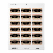 ピンク色のバラの花のデザイン ラベル (フルシート)