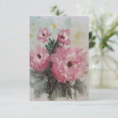 ピンク色のバラサンキューカード サンキューカード (スタンド正面)