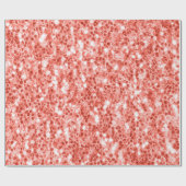 ピンク色のバラ色のダークコーラル光沢のあるグリッターのキラキラ ラッピングペーパー (フラット)