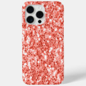 ピンク色のバラ色の濃いサンゴグリッターの輝きらきら光るき Case-Mate iPhoneケース (裏面)