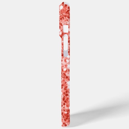 ピンク色のバラ色の濃いサンゴグリッターの輝きらきら光るき Case-Mate iPhoneケース (裏面 / 左)