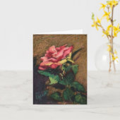 ピンク色のバラ カード (黄色い花)