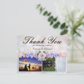 ピンク色のバラ |シルバー《写真》ぼけ味ありがとう結婚。 ポストカード (スタンド正面)