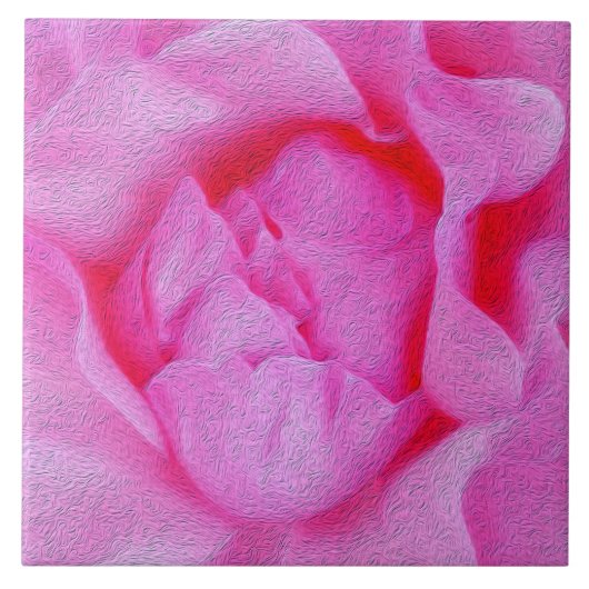 ピンク色のバラ タイル (正面)