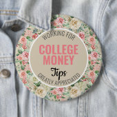 ピンク色のバラ |ヒントを参照 |大学のお金 缶バッジ (インサイチュ)