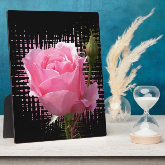 ピンク色のバラ フォトプラーク (側面)