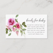 ピンク色のバラ |ブックリクエスト赤ちゃんシャワー エンクロージャーカード (正面)