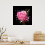 ピンク色のバラ ポスター (キッチン)