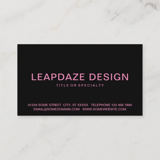 ピンク色のバラ 名刺 (裏面)