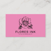 ピンク色のバラ 名刺 (正面)