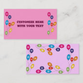 ピンク色のバルーンの名刺 名刺 (正面/裏面)