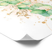 ピンク色のバルーンユーカリの葉ガーランドの好意 ポスター (角)