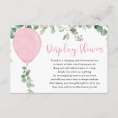 ピンク色のバルーンユーカリ緑のディスプレイシャワー エンクロージャーカード (正面)