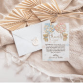 ピンク色のバルーン性別の表示 サンキューカード