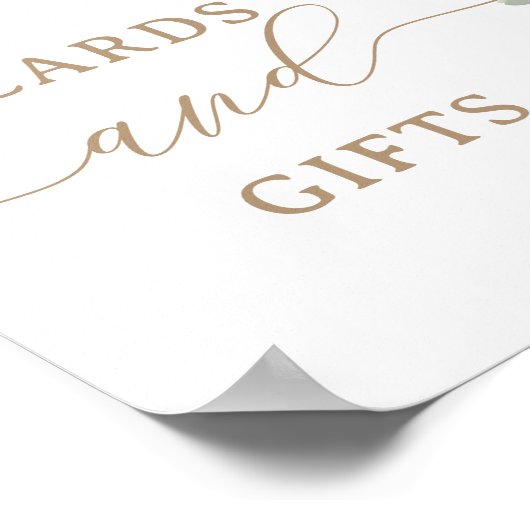 ピンク色のバルーン誕生日カードとギフトサイン ポスター (角)