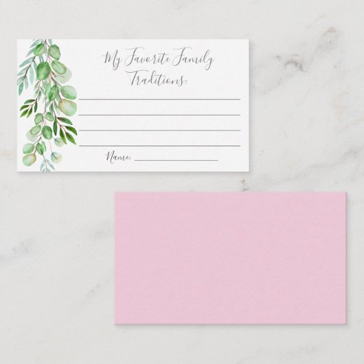 ピンク色のバルーン赤ちゃんシャワー家族の伝統 エンクロージャーカード (正面/裏面)