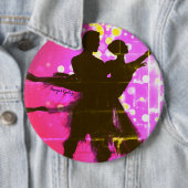 ピンク色のバレエ団動揺して体 缶バッジ (インサイチュ)