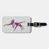 ピンク色のバレエ鹿 ラゲッジタグ (正面横)