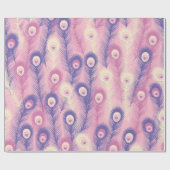 ピンク色のバレンタインピーコックフェザーシームレスパターン ラッピングペーパー (フラット)