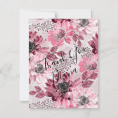 ピンク色のバーガンディの花。 サンキューカード (正面)