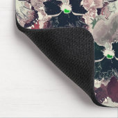 ピンク色のバーガンディーの水色の花 マウスパッド (コーナー)