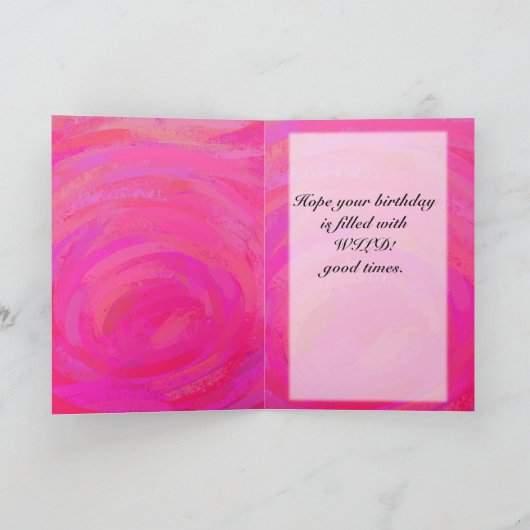 ピンク色のパーソナライズされた情熱 カード (内部)