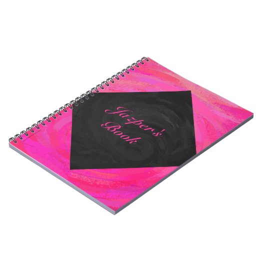 ピンク色のパーソナライズされた情熱 ノートブック (左側)