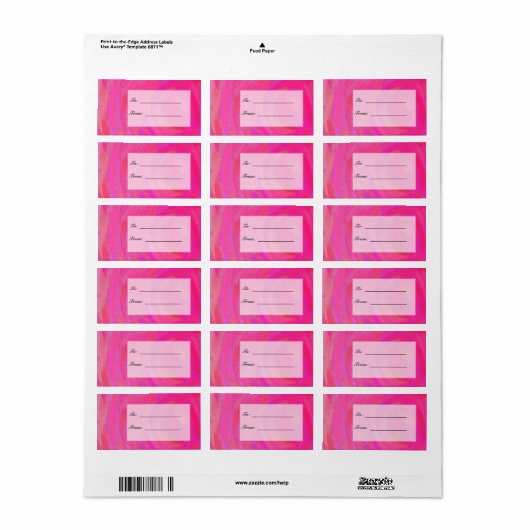 ピンク色のパーソナライズされた情熱 ラベル (フルシート)