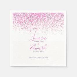 ピンク色のパープルアート結婚の展示 スタンダードカクテルナプキン
