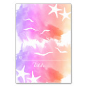 ピンク色のヒトデの夏結婚の座席表 テーブルナンバー (正面)