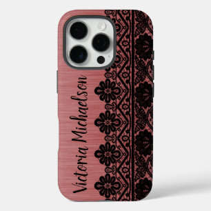 ピンク色のヒョウ柄 iPhone 16 PROケース