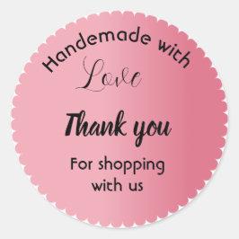 ピンク色のビジネステッカー ラウンドシール