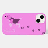 ピンク色のビーグル犬と泥まみれの肉付き印刷名 Case-Mate iPhoneケース (裏面 (横))