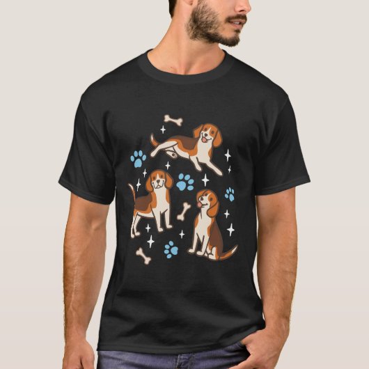 ピンク色のビーグル Tシャツ (正面)