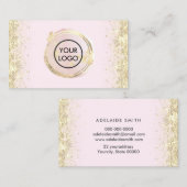 ピンク色のピンク色の淡い色の円 名刺 (正面/裏面)