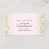 ピンク色のピンク色の淡い色の円 名刺 (裏面)